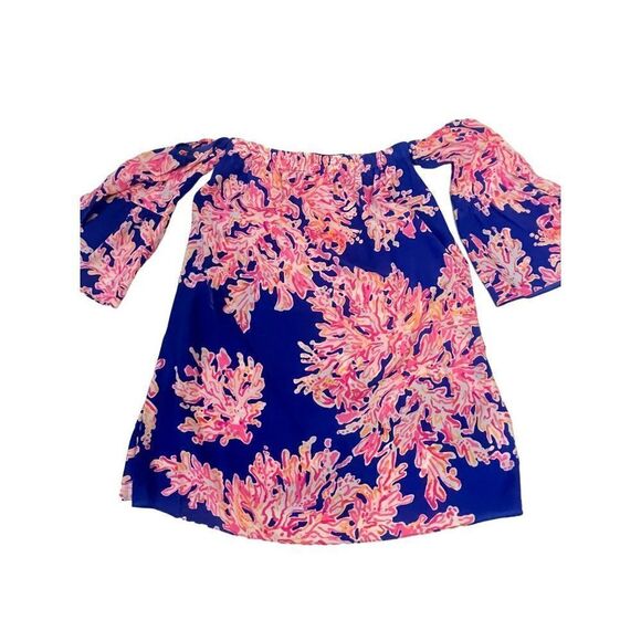 Lilly Pulitzer Sanilla off the shoulder Silk Mini Dress XS extra small - Picture 6 of 8